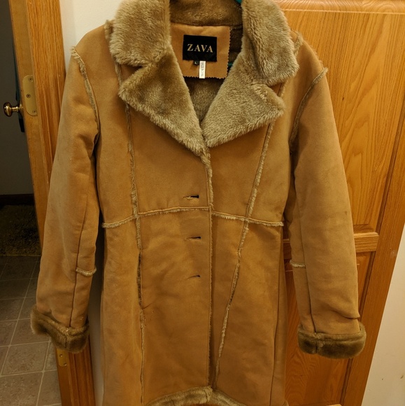 Zava Faux Fur Lined Coat w/Polyvinyl Shell - Picture 1 of 8